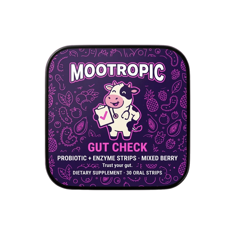 Gut Check — Probiotic + Enzyme Strips · Mixed Berry