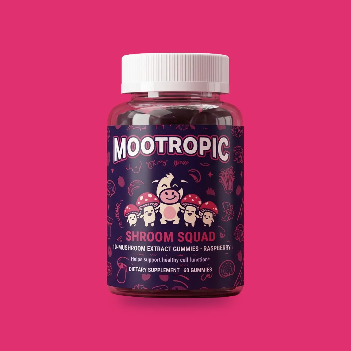 Shroom Squad — 10-Mushroom Extract Gummies · Raspberry