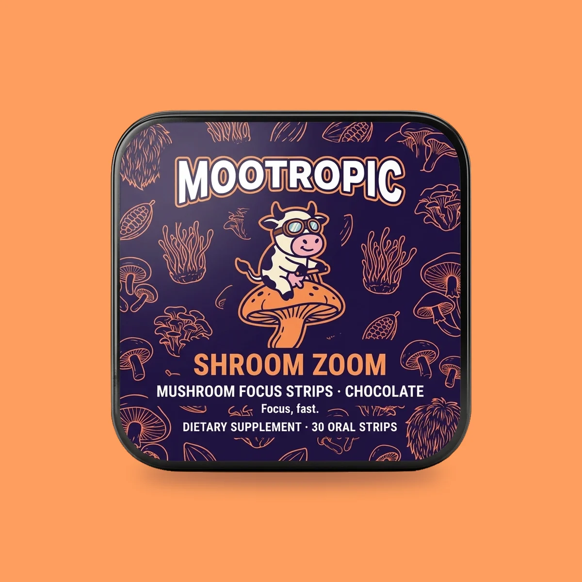 Shroom Zoom — Mushroom Focus Strips · Chocolate