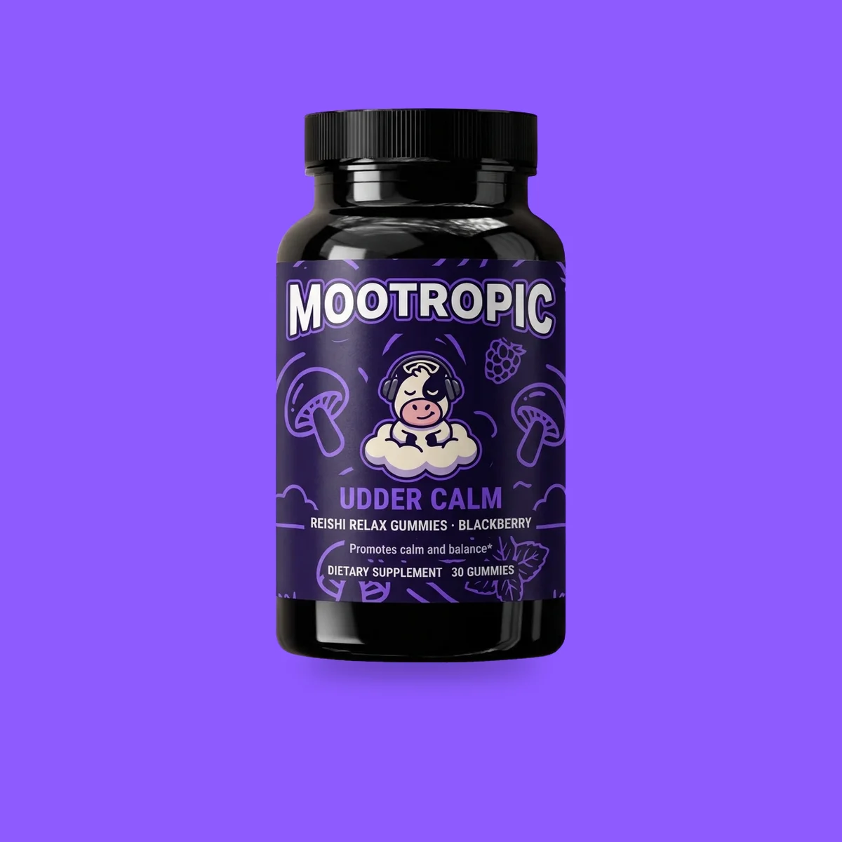 Udder Calm — Reishi Relax Gummies · Blackberry